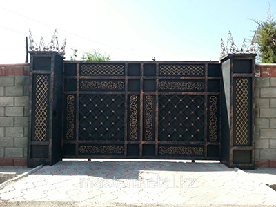 УЛИЧНЫЕ КОВАНЫЕ ВОРОТА РУЧНОЙ РАБОТЫ В АЛМАТЫ